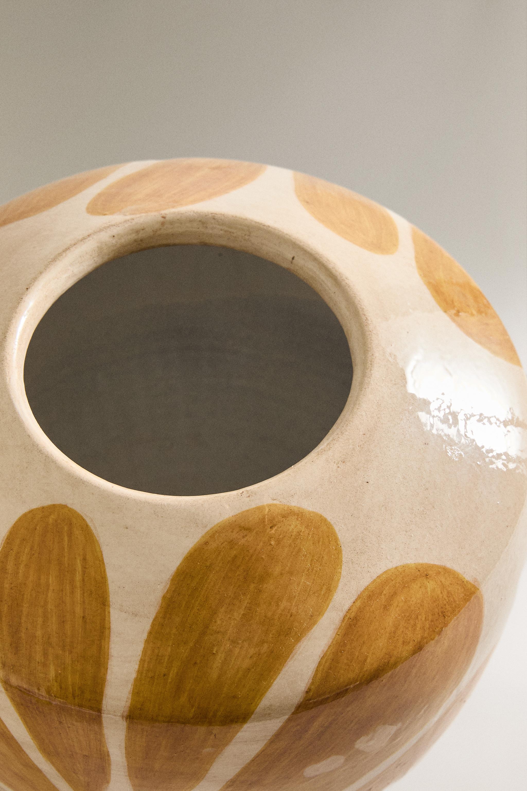VASE FLEURS TERRE CUITE